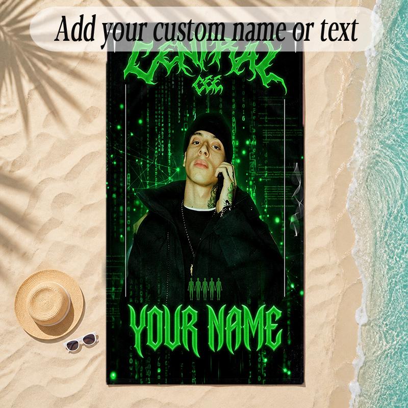 Beach TowelCentral Cee Custom Name Text Personalized Soft Towel for Beach Pool Indoor Home Decor Gift