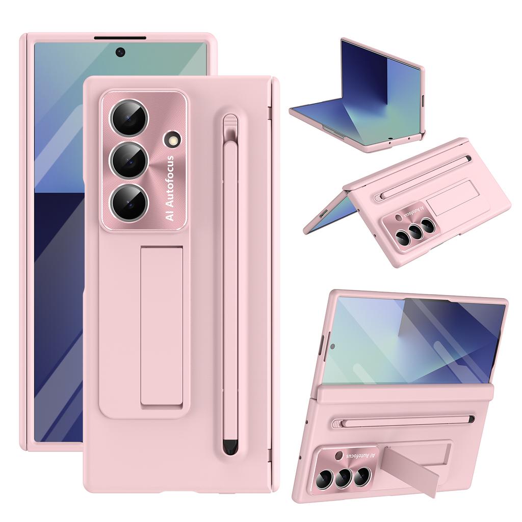 For Samsung Galaxy Z Fold7 5G Case PC Cell Phone Cover with Kickstand and Stylus Pen