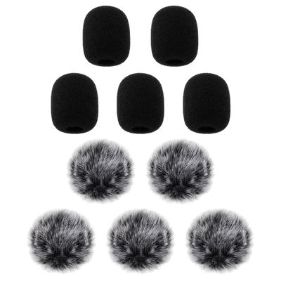10 шт. Петличные микрофоны Меховые муфты Поролоновые ветрозащиты Мини-микрофон Универсальная посадка Комплект аксессуаров для снижения шума ветра