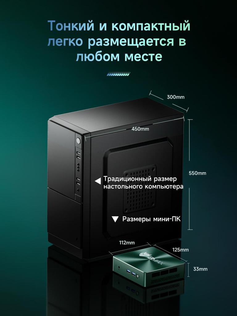 Мини-ПК BMAX B6 Turbo   16 ГБ ОЗУ + 512 ГБ SSD Процессор Intel Core i5-8257U Тип-C (полные возможности)