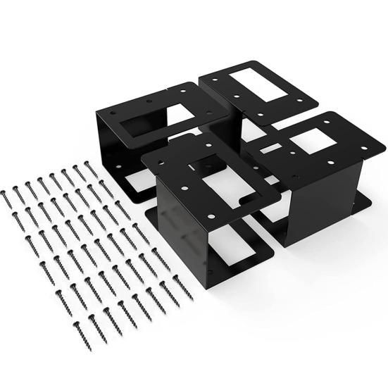 4 шт. Кронштейны для дров, Кронштейны для стойки для хранения дров, с винтами, Сверхпрочные кронштейны из металла с покрытием для хранения дров в помещении и на улице