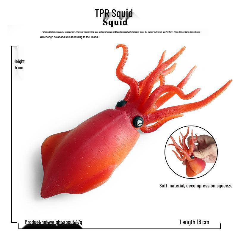 Kids' Ocean Animal Stress Relief Squeeze Toys - Crab, Octopus, Shark, Pufferfish, Dunkleosteus Models