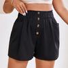 Women's Fashion Solid Colour Button Decoration Shorts Running Fitness Training Breathable Loose Fashion Casual Sports Shorts
