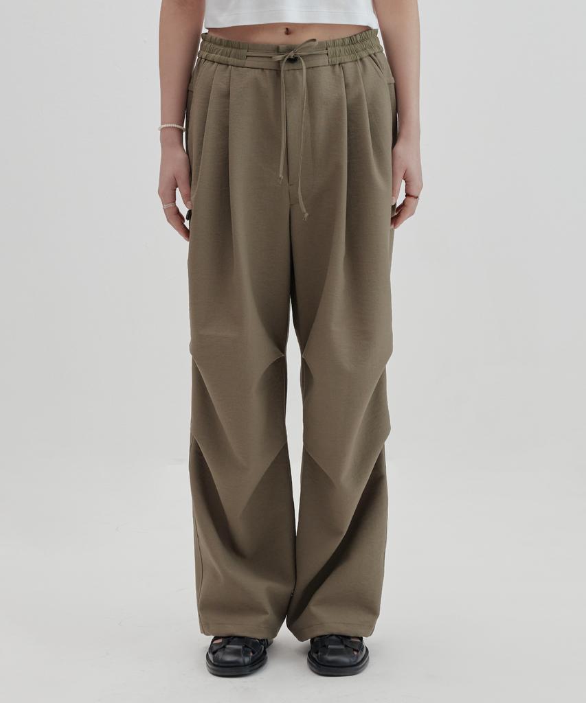 NONBLANK Loose Straight Fit String Pants_Beige