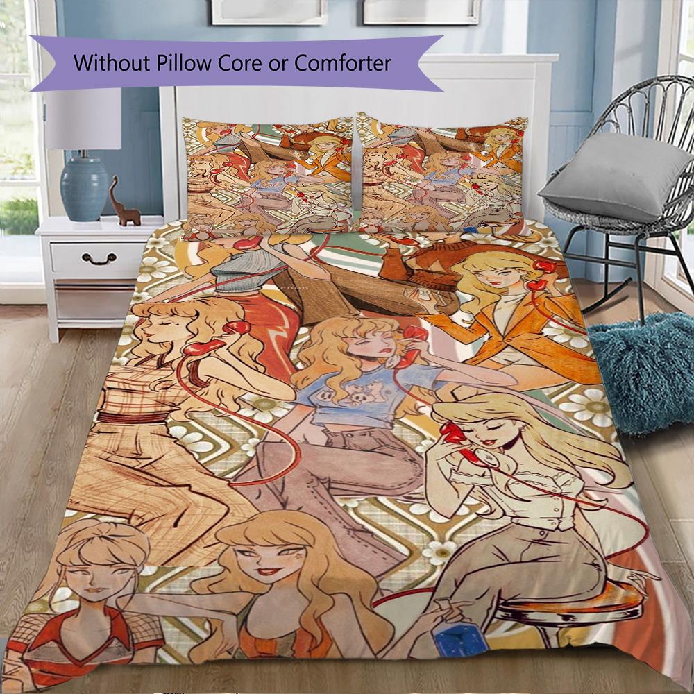 Manga Swift Pattern Bedding,Quilt Set Quilt Cover Pillowcase Home Birthday Gift (1*duvet cover+2*pillowcase,without core)SSJT0917391
