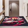 Red‑White Retro Sport Car City Sunset Print Area Rug Non‑Slip Rectangular Floor Mat Tuner Car Fan Decor for Gaming Bedroom Living Room