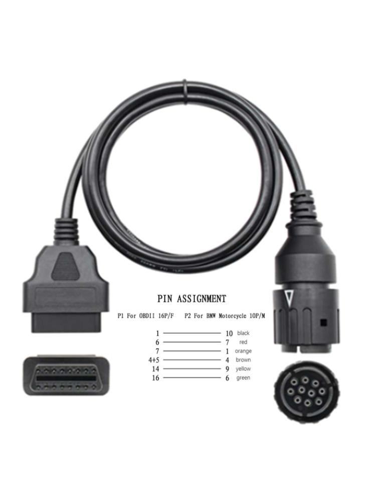 10-контактный сканер, 10-контактный разъем OBD2, адаптер, диагностический удлинительный кабель, используемый для мотоцикла ICOMD