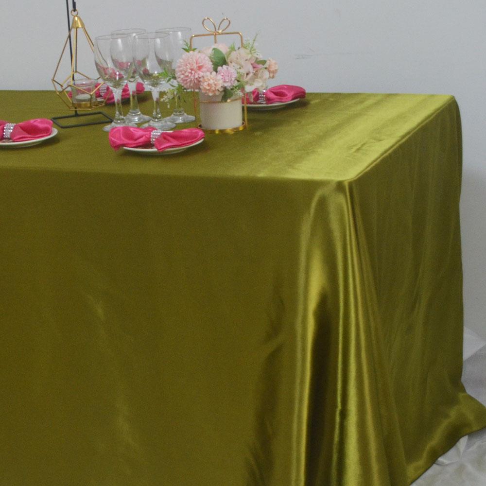 White Red Satin Rectangular Tablecloth for Wedding Party Baby Shower Christmas Restaurant Banquet Decoration