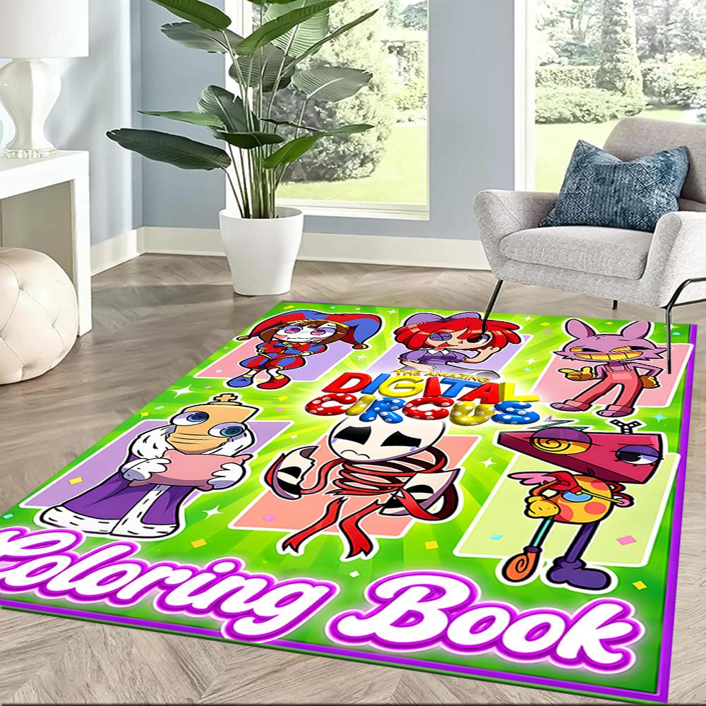 Digital Circus Area Rug Suitable For Game Room Balcony Playrooms Dining Room Antislip Carpet Office Home Decor Perfect Gift For Womenmen