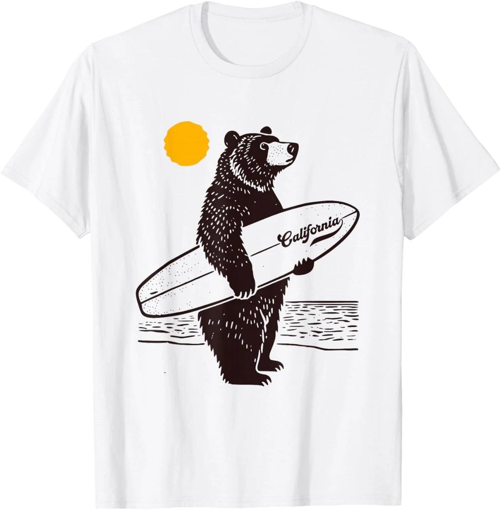 California Surf Bear Retro Surf Life, Beach, Ocean, Surfing unisex T-Shirt