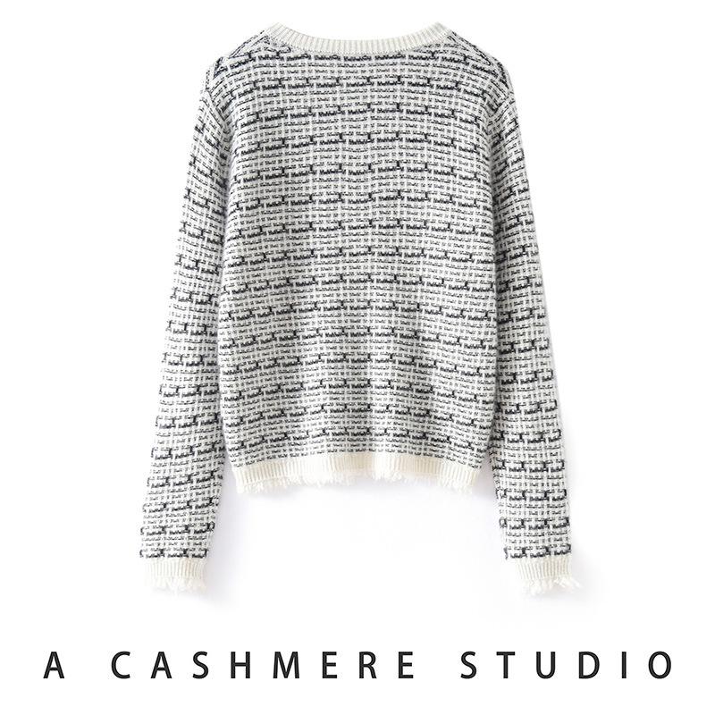 Lekasha Women's Cashmere Cardigan - Coco Style, Round Neck, Fashionable Knitwear for Autumn/Winter