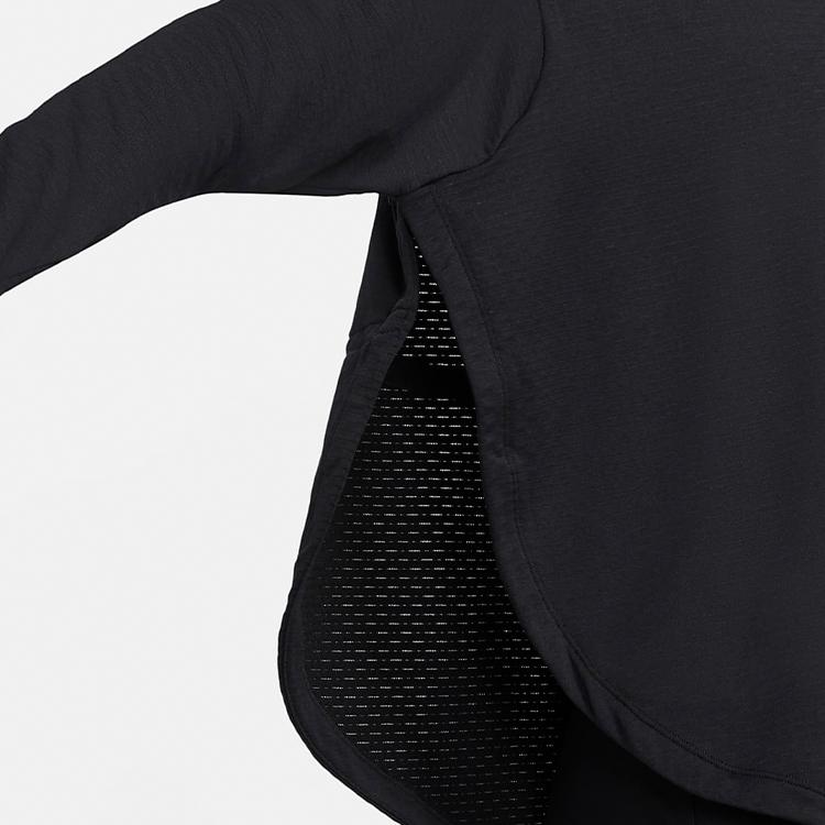 Nike Теплая флисовая толстовка с круглым вырезом и светоотражающим логотипом Sphere, женская толстовка черного цвета CU3394-010
