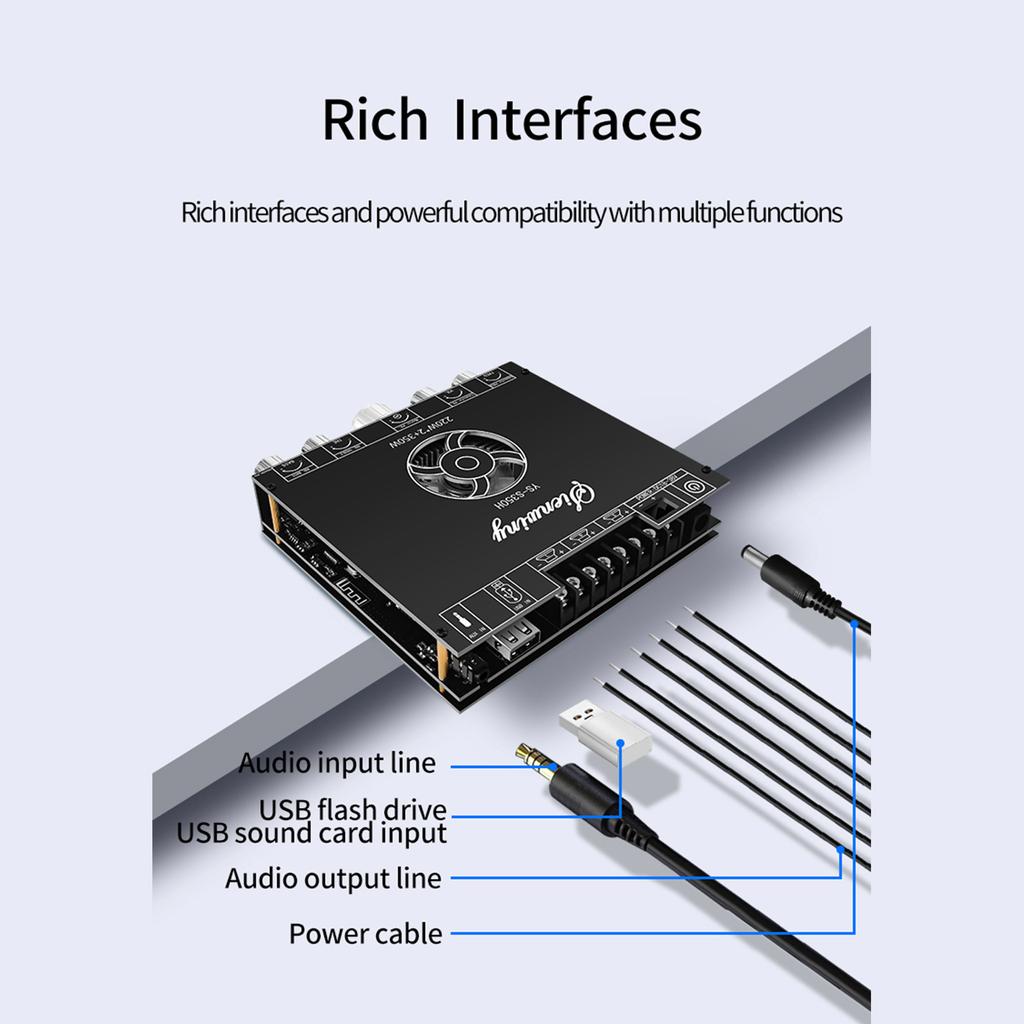 YS-S350H 2,1-канальный усилитель BT5.1 TPA3251 220Wx2 + 350W Платы усилителя звука сабвуфера высокой мощности