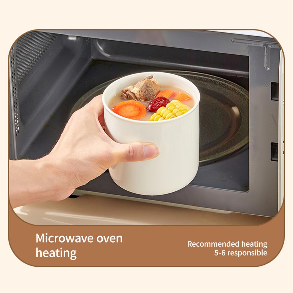 Ceramic Lunch Box Portable Insulated Food Storage Container With Lid Microwave Bento Box Sealed Leak Proof Food Jar