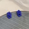 Женские повседневные милые синие серьги-гвоздики с серебряной иглой и мелкими цветами