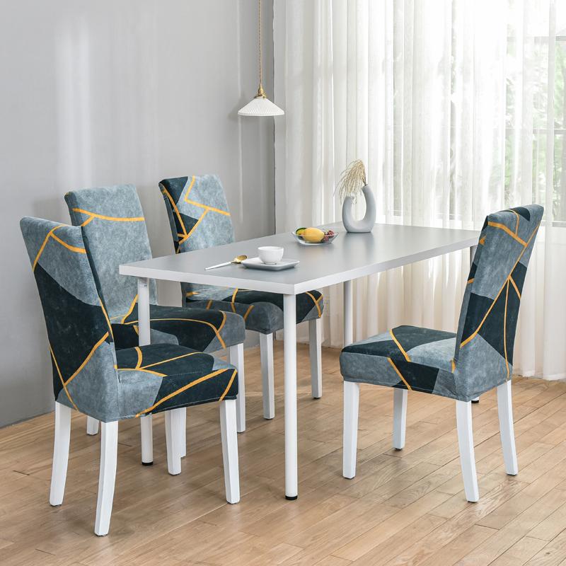 Geometric Printed Stretch Chair Cover For Dining Room Office Banquet Elastic Armchair Protector