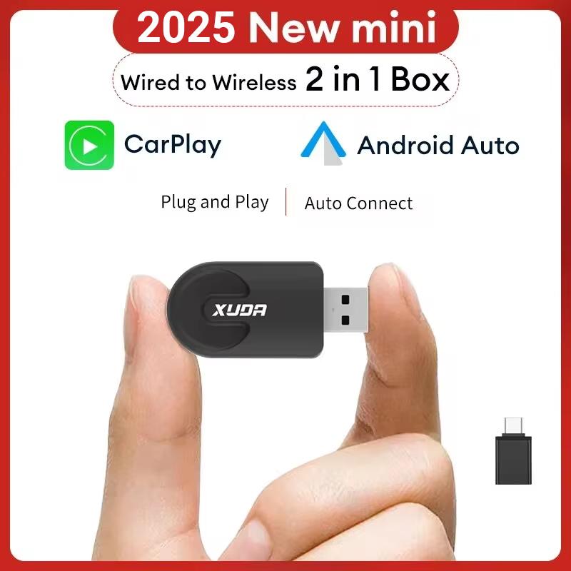 XUDA 2025 Беспроводной адаптер CarPlay Android Auto Беспроводной Адаптер Умный Мини-бокс Plug and Play WiFi Быстрое Подключение Универсальный для Nissan