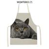 Cartoon Cute Cat Printed Sleeveless Apron Black Kitchen Apron Women Cooking Apron Home Baking Antifouling Antifouling Bib