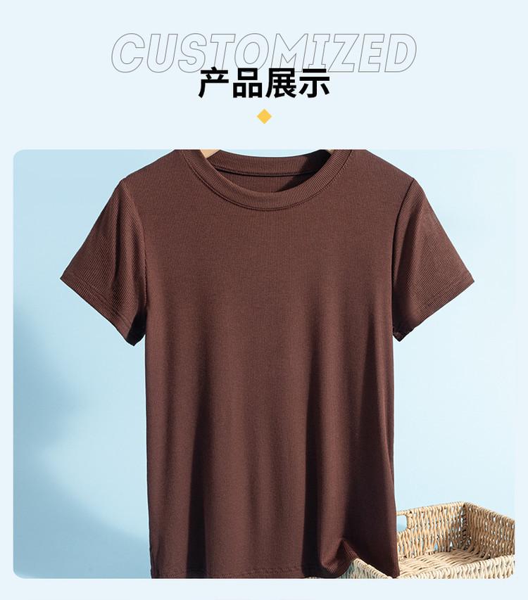 Summer thin women's round neck short sleeved T-shirt