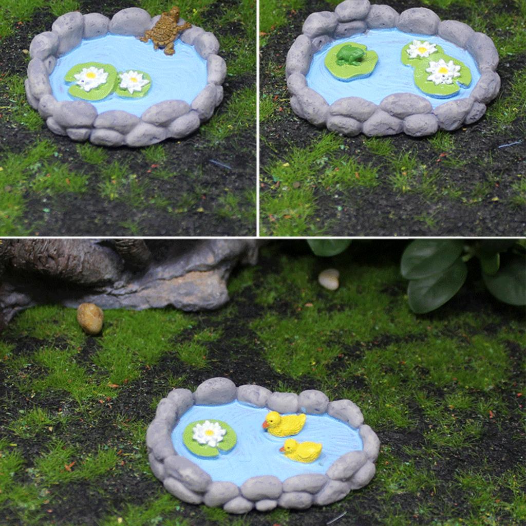 Water Pool Ornament Mini Figurines Miniature Garden Decor DIY Micro Landscape Ornaments Indoor Outdoor Statue Dollhouse