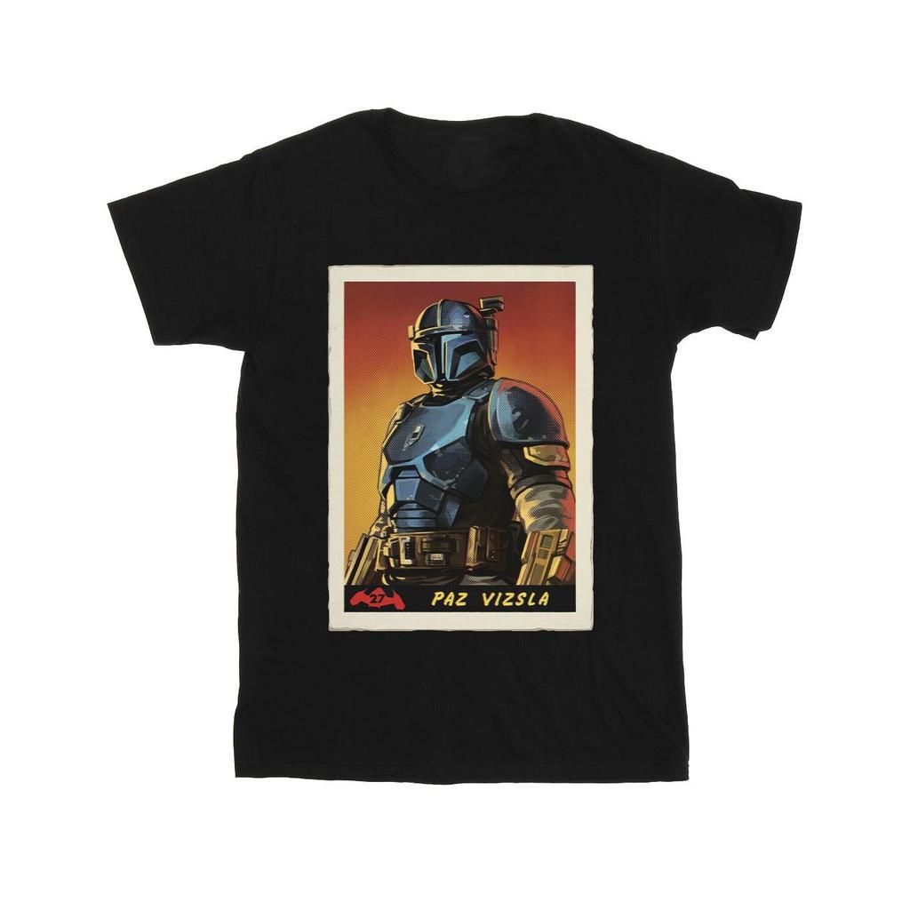 STAR WARS Mens The Mandalorian Paz Vizla Card T-Shirt