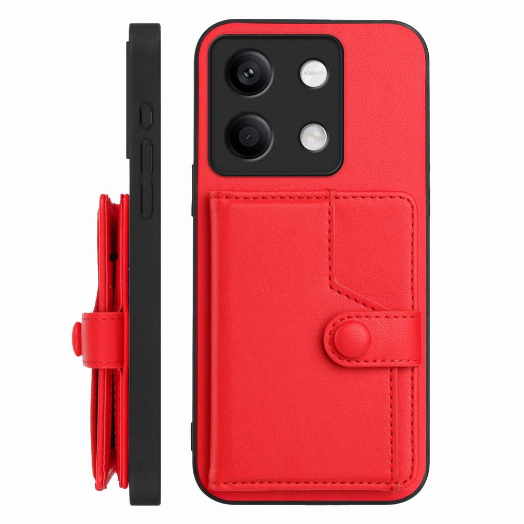 Чехол для Xiaomi Redmi Note 13 5G с блокировкой RFID, держателем для карт, подставкой, из ТПУ + ПУ кожи, задняя крышка телефона