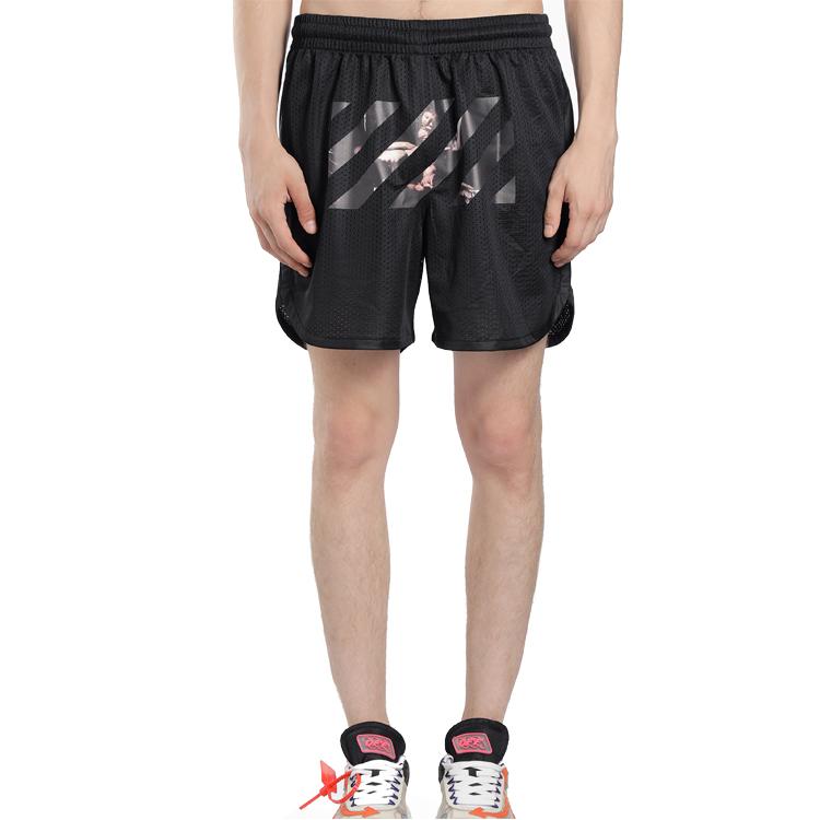 Off-White Caravaggio Arrows Mesh Shorts Black/Multicolor Men Streetwear OMCI005S201010041088