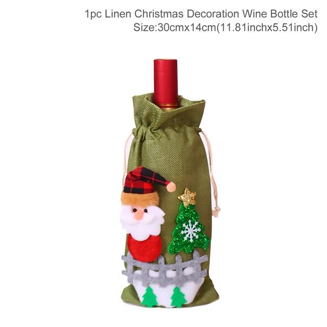 New Year Wine Bottle Cover Merry Christmas Decor For Home Christmas Table Decor Gift