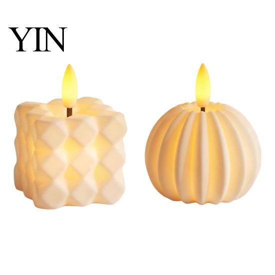 Creative Home Decor Accessories LED Flameless Candle Light, Realistic Flame Cube Pumpkin Lamp, Decorative Table Centerpieces Centerpiece Night