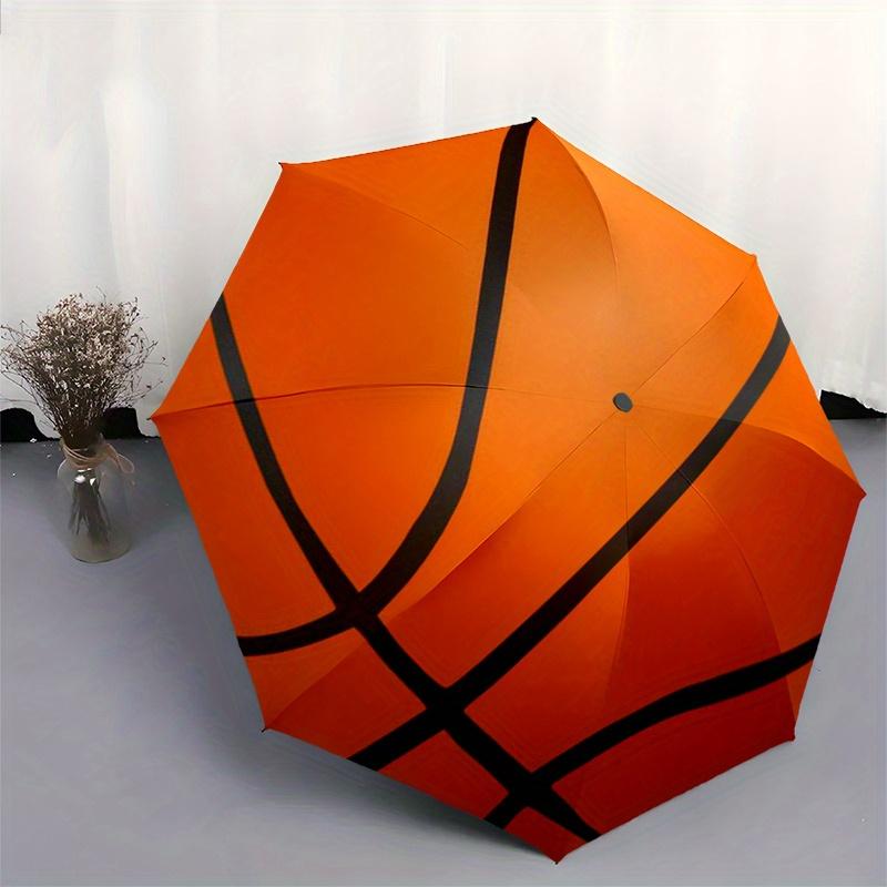 Vibrant Basketball Print Stickers for Sports EnthusiastsUmbrella, Portable 3-Fold Umbrella for Men & Women,Christmas Gift ES245