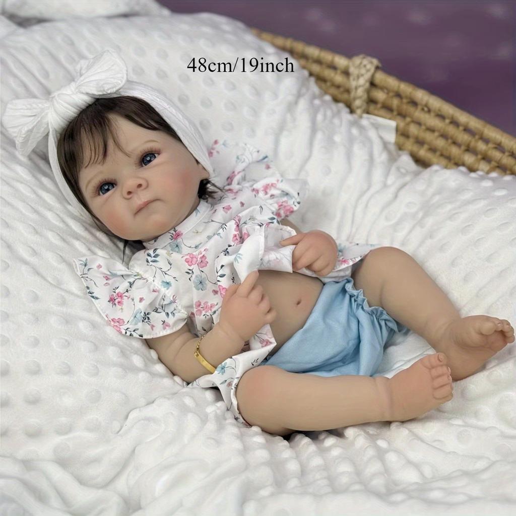 BZDOLL 19 дюймов 48 см Кукла Реборн для девочки с полностью виниловым телом Игрушка для ребенка Ручная работа Мода Подарок на день рождения для детей Кукла для купания Игрушка для ролевых игр Коллекционные куклы