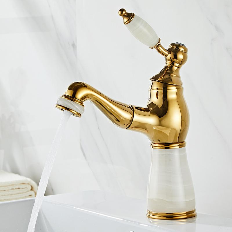 Смесители для раковины в ванной комнате цвета розового золота, смеситель для раковины в ванной комнате с нефритом, смеситель для горячей и холодной воды, выдвижной смеситель для раковины