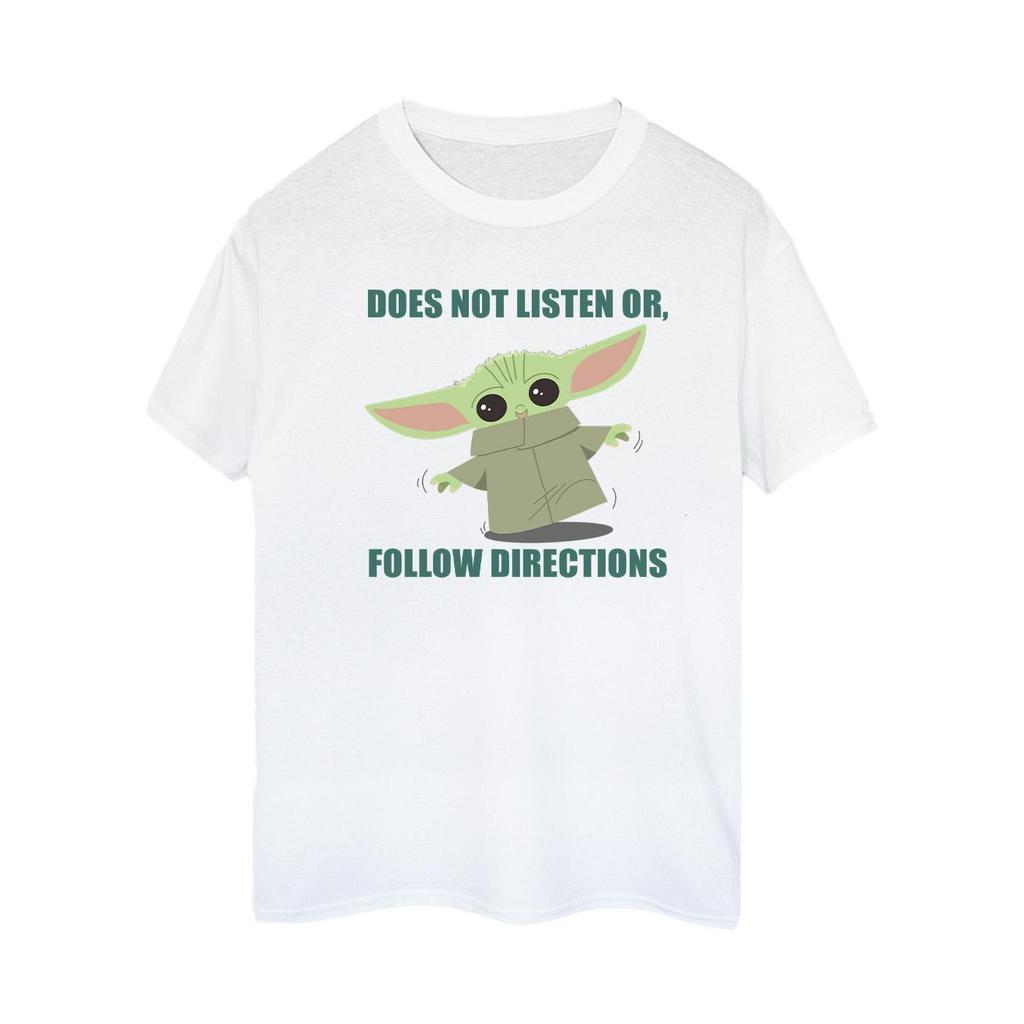 STAR WARS Женская/Дамская Хлопковая Футболка Бойфренда The Mandalorian Grogu Не Слушается