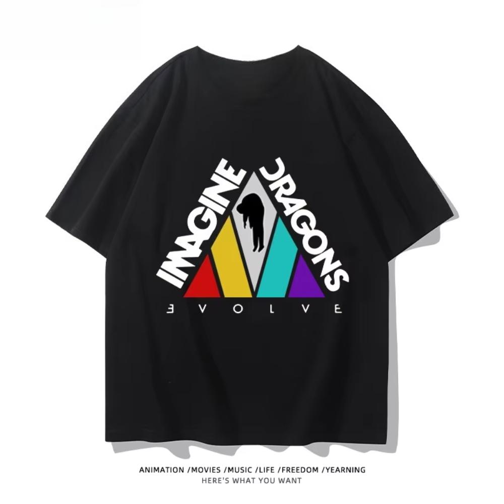 2025 Новые футболки с графическим принтом Imagine Dragons Loom Band Женские футболки с коротким рукавом Высококачественная мужская одежда Уличная одежда