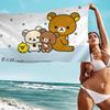 R-Rilakkuma Мультяшный Аниме Пляжное Полотенце Цветные Полотенца Для Ванны Для Девочки Микрофибра Быстросохнущие Индивидуальные Без Песка Пляж Йога Спа Тренажерный Зал