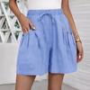 Повседневные шорты женские летние тонкие широкие брюки универсальные с высокой талией свободные дышащие художественные укороченные