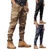 Мужские однотонные утолщенные брюки с множеством карманов и манжетами на молнии для активного отдыха и спорта