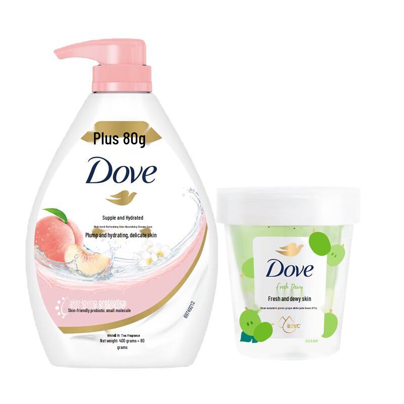 DOVE Набор: Нежное молочко для душа и скраб для увлажнения