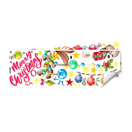 2 Sheets/Set Christmas Elk Wall Sticker Waterproof PVC Self-adhesive Home Office Living Room Holiday Cartoon Reindeer Decoration Decal