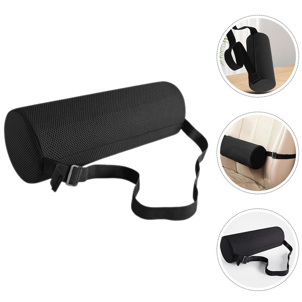 Adjustable Memory Foam Lumbar Support Pillow High Density Mesh Fabric Back Rest Chair Car Seat Elastic Bands Sturdy Buckles Home