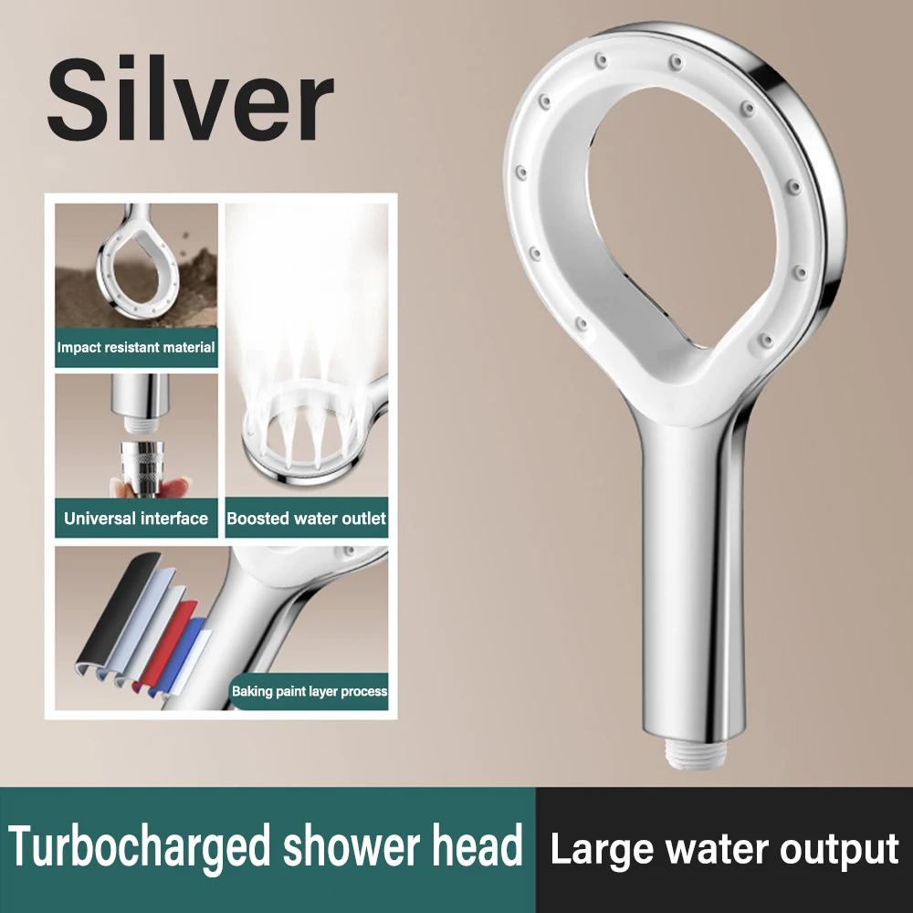 Ring-shaped High Pressure Shower Head Bathroom Boosting Shower Head Rainfall Shower Head for Travel Water Saving Bathroom Accessories