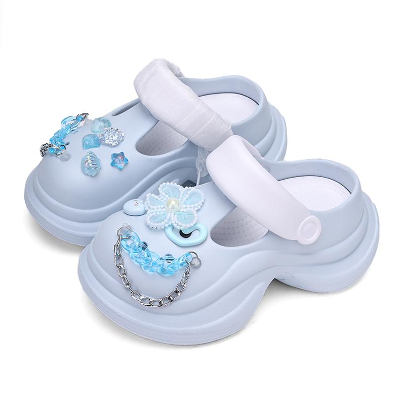 Модная обувь с закрытым носком Женская 2025 Шлепанцы для бассейна Мюли на каблуке Платформа Пляжные Высокие плоские Слайды Обувь на высоком каблуке Женская Домашняя