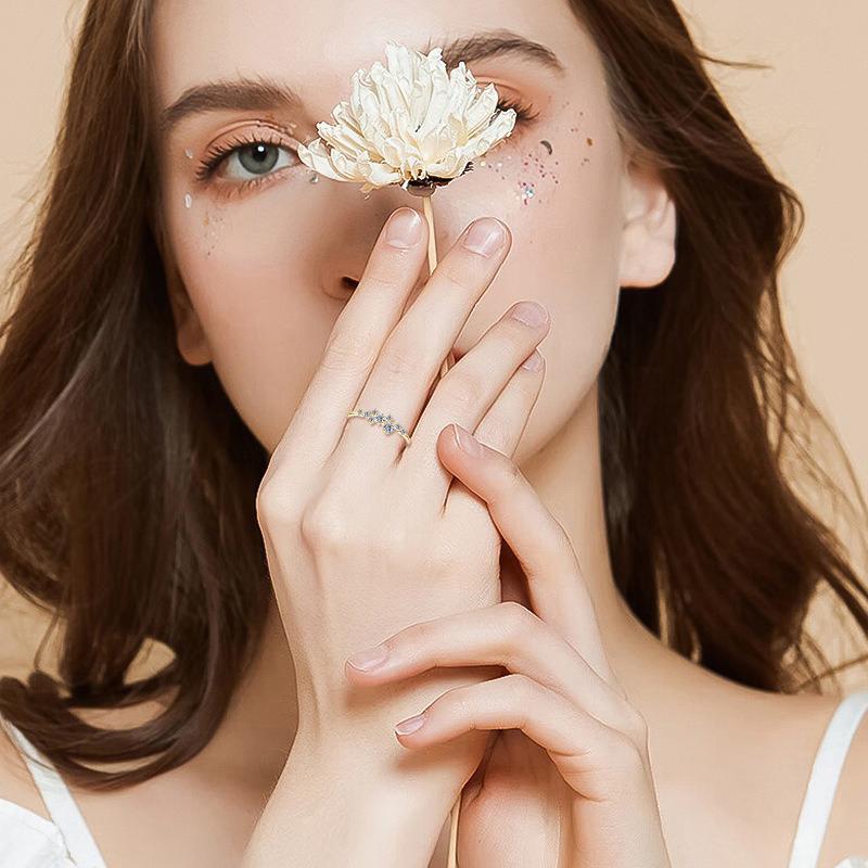 Nabest Fine Jewelry Позолоченное Медное Кольцо с Муассанитом VVS для Женщин Цветок Помолвочное Обещание Женское Кольцо с Муассанитом