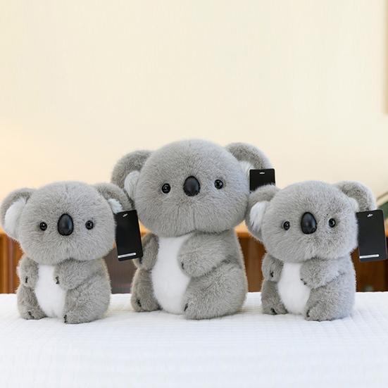 Soft Sitting Grey Koala Plush Toy Realistic Stuffed Animal Koala Hugging Pillow Christmas Gifts for Kids