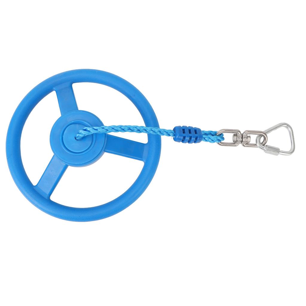 Kids Gym Rotating Wheel Portable Swing Monkey Wheel Set with Rope for Outdoor Indoor Park Blue