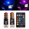 2 шт. T10 Cob RGB Led 6Smd автомобильные клиновидные боковые многоцветные лампочки с дистанционным управлением