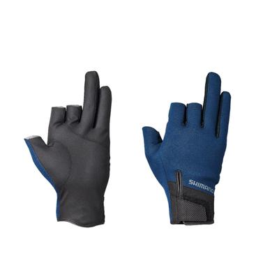 Перчатки Shimano Titanium Alpha Large, 3-секционный крой, GL-014V, темно-синие,