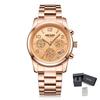 MEGIR Luxury Women Watch Fashion Brand Quartz Chronograph Elegant Ladies Wristwatch Stainless Steel Waterproof Dress Clock 2057