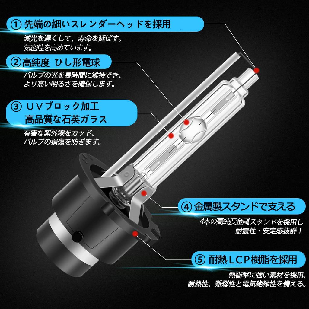 Лампа HID RCP D4S 6000K D4C HID Лампа для фар автомобиля, Соответствует техосмотру, Прямая замена, Универсальная D4S/D4R, 35 Вт 12 В, Выбираемый цвет света