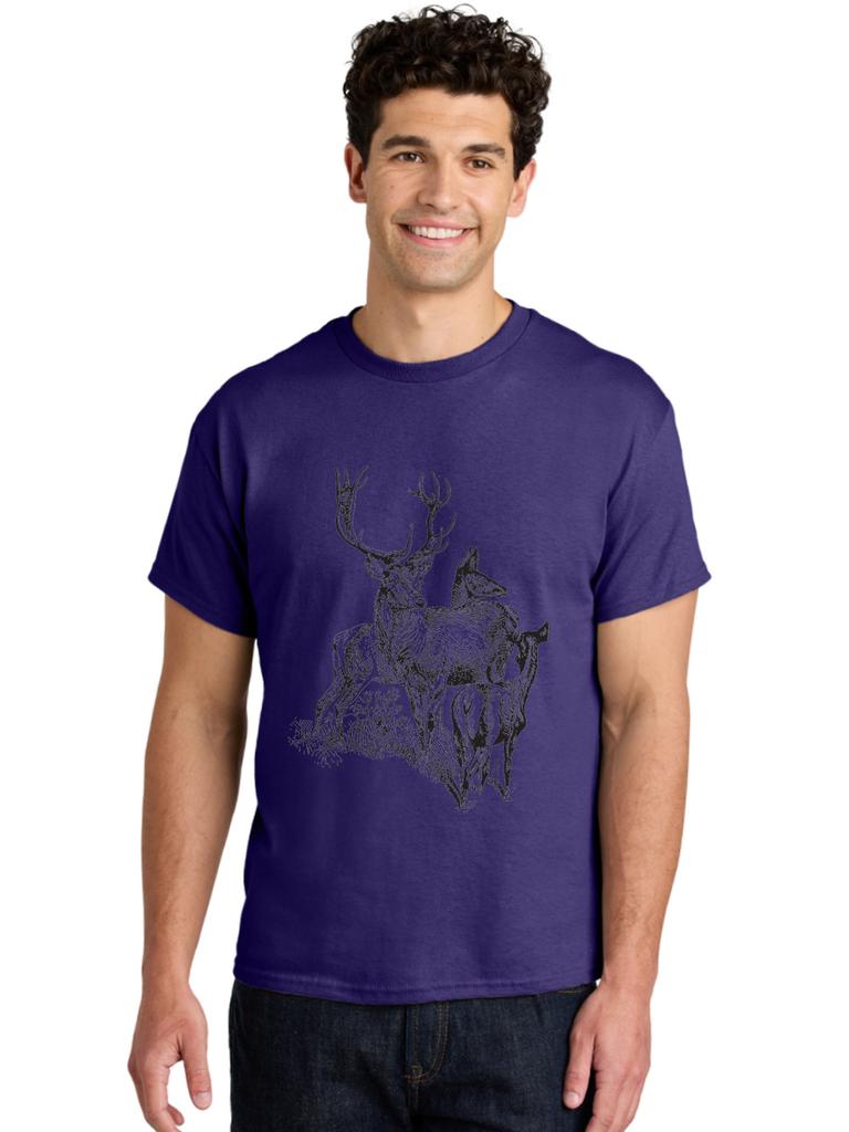 DeerFamily Unisexs Graphic Tee 100 Cotton Casual Summer Wear